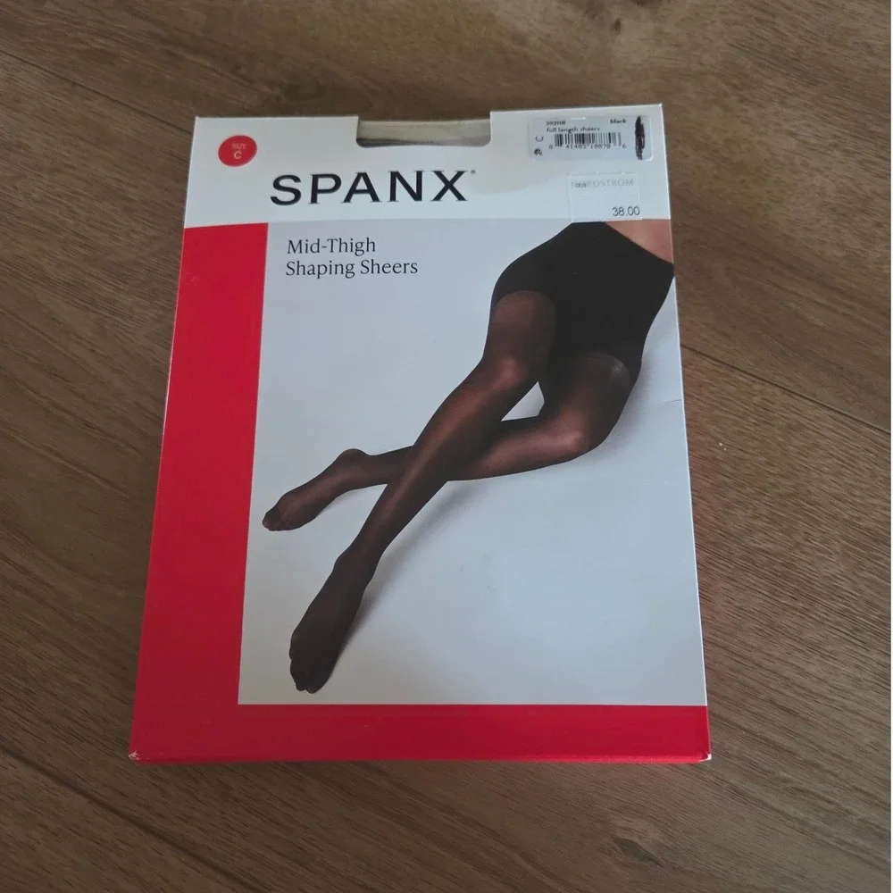 Spanx‎ Mid-Thigh Shaping Sheers Black Full Length Tights Size C 20211R Womens